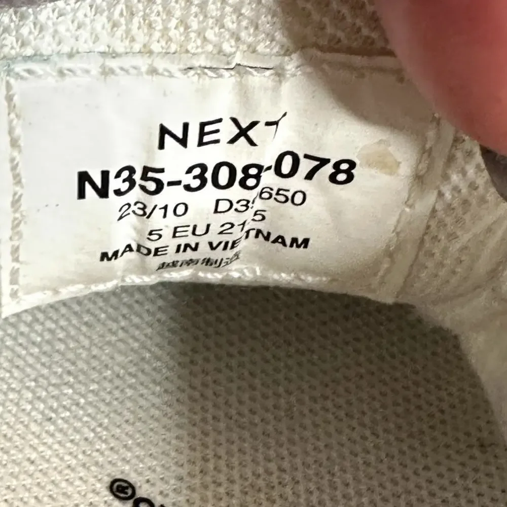 Next White Doodle Graffiti Ortholite Sneakers Toddler Unisex Size 6